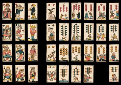 Lot 248 - German playing cards. Karte mit Karikaturen, Munich: A.B. Göbl, 3rd quarter 18th century