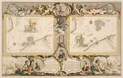 Lot 91 - British Isles. Pine (John), Sea chart showing the progress of the Spanish Armada, 1739