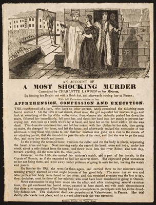 Lot 220 - Murder broadsides. The Trial and Execution of Thomas Attrell, 1833