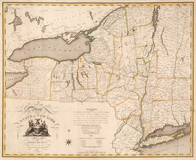 Lot 127 - New York State. De Witt (Simeon), A Map of the State of New York..., 1804