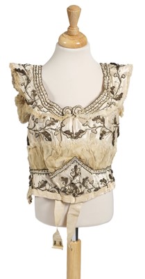 Lot 596 - Clothing. A beaded and metalwork Victorian bodice, by Power, Sloane Street, circa 1870s