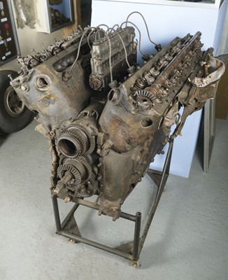 Lot 402 - Messerschmitt Me109 E-4. The Daimler-Benz DB 601 engine recovered from Messerschmitt Me109 E-4