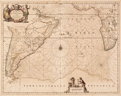 Lot 147 - South Atlantic Ocean. Jansson (Jan), Mar Di Aethiopia vulgo Oceanus Aethiopicus, circa 1660