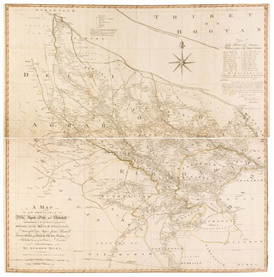 Lot 111 - India. Dury (Andrew), A Map of the Provinces of Delhi, Agrah, Oude..., 1794