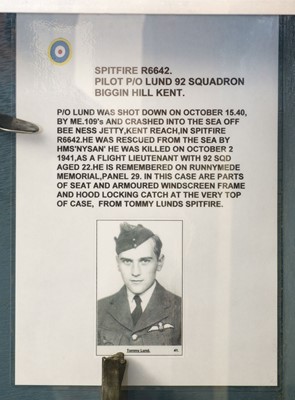 Lot 427 - Spitfire R6642. Relics recovered from Spitfire R6642 shot down on 15 October 1940