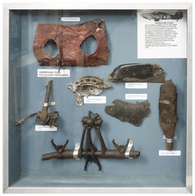 Lot 428 - Hurricane P3382. Relics recovered from Hurricane P3382 shot down on 6 September 1940