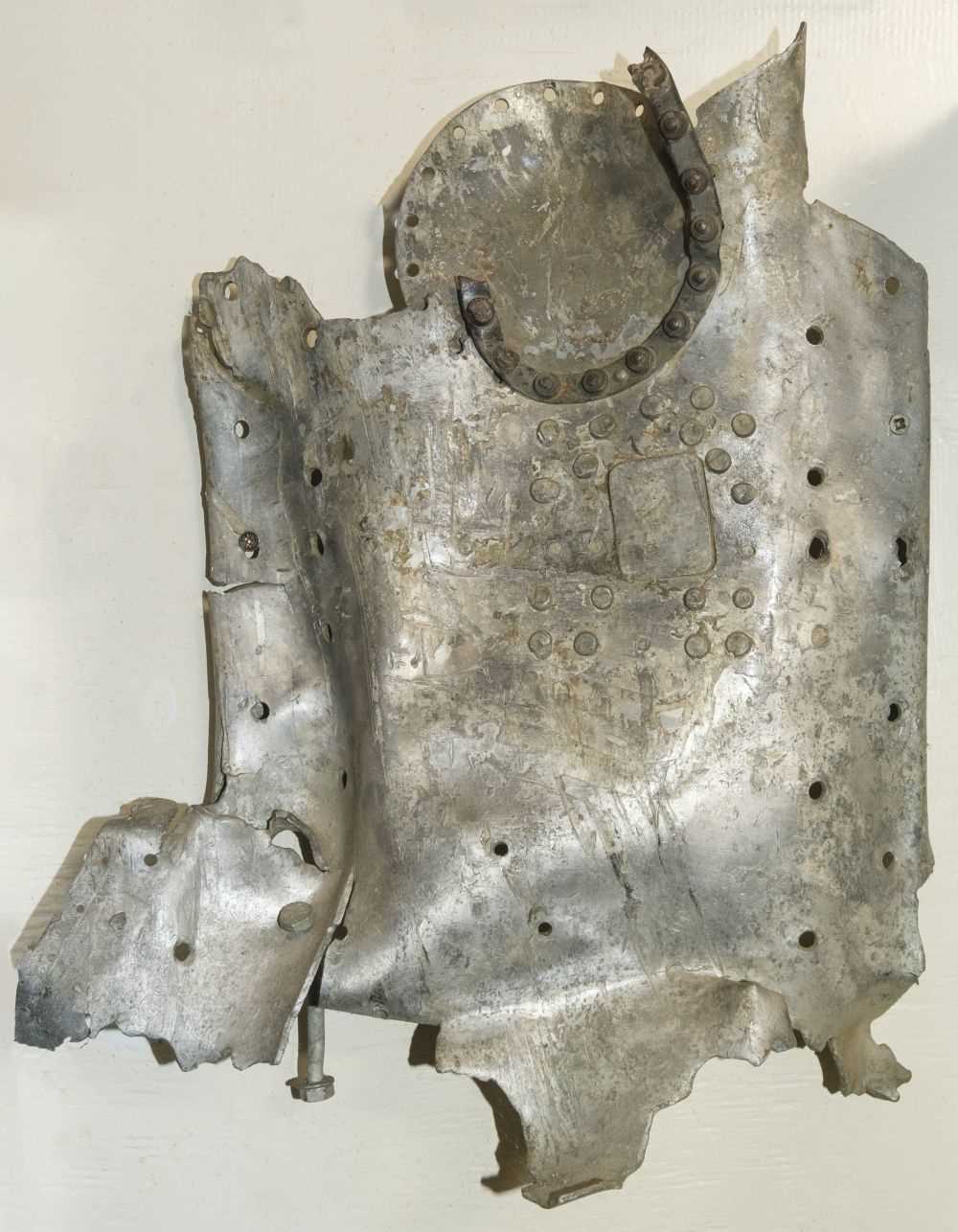 Lot 452 - Spitfire P9372. Wing leading edge recovered from Spitfire P9372 shot down on 9 September 1940