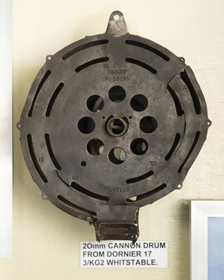 Lot 476 - Dornier Do 17. 20mm Cannon Drum recovered from Dornier 17Z-3