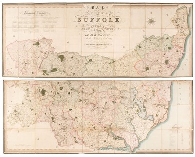 Lot 150 - Suffolk. Bryant (Andrew), Map of the County of Suffolk from actual survey..., 1826