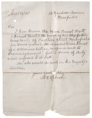 Lot 481 - Spitfire P9364. References and documents belonging to Sergeant Scott