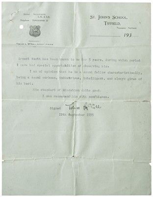 Lot 481 - Spitfire P9364. References and documents belonging to Sergeant Scott