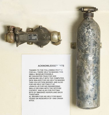 Lot 487 - Heinkel He III. Oxygen bottle recovered from Heinkel He 111 H-2 5536 of 9/KG53