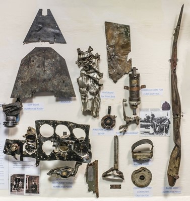 Lot 492 - Hurricane P3594. Relics recovered from Hurricane P3594 shot down on 7 September 1940