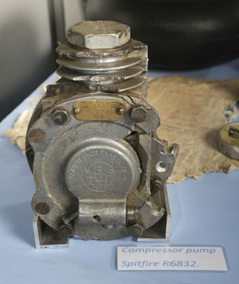 Lot 499 - Spitfire R6832. Compressor Pump recovered from Spitfire R6832 shot down on 28 August 1940