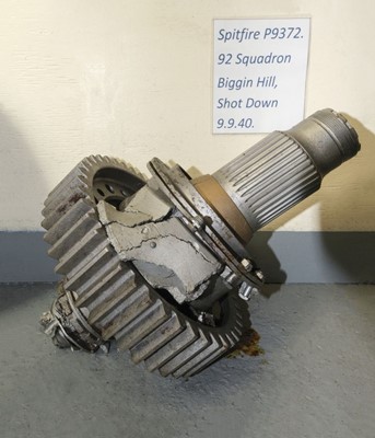 Lot 508 - Spitfire P9372. Reduction gear for propeller recovered from P9372 shot down on 9 September 1940