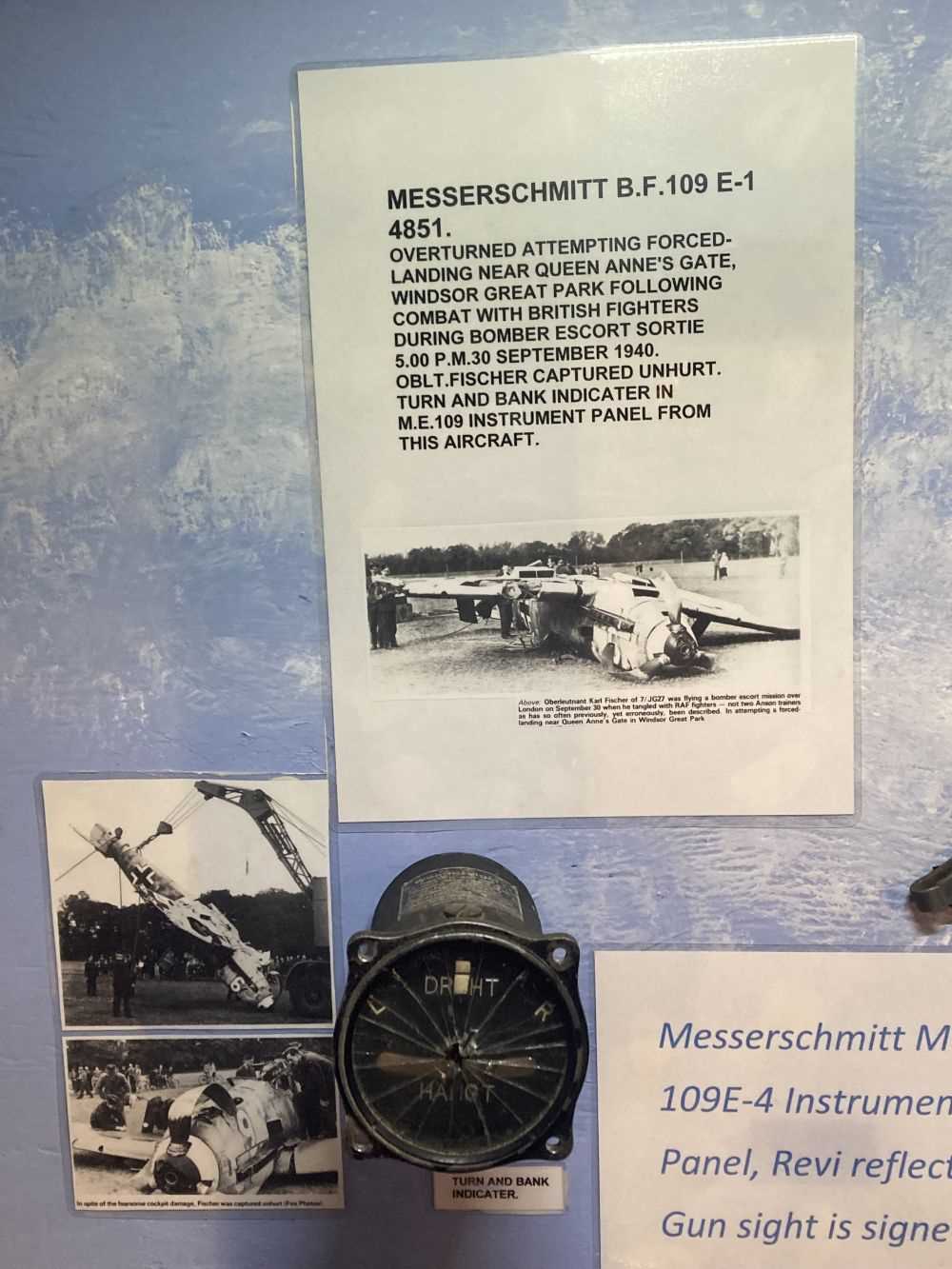 Lot 526 - Messerschmitt Me109. Turn and Bank Indicator