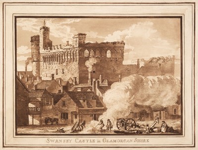 Lot 61 - Sandby (P). Swansey Castle in Glamorgan Shire, etching with aquatint, and five others