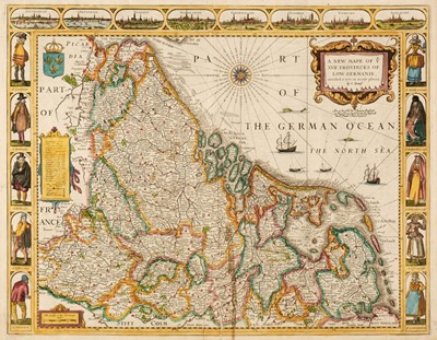 Lot 121 - Low Countries. Speed (John), A New Mape of ye XVII Provinces of Low Germanie..., 1676