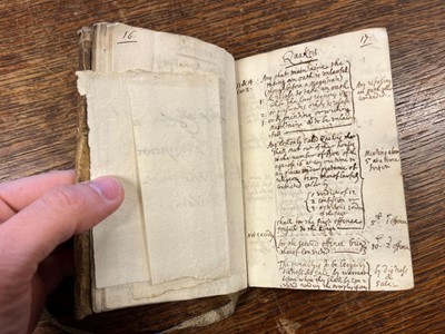 Lot 285 - Manuscript Volume. A manuscript notebook of observations on religion, circa 1655