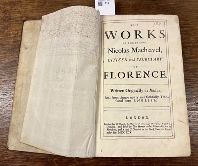 Lot 310 - Machiavelli (Niccolo). Works, 1695