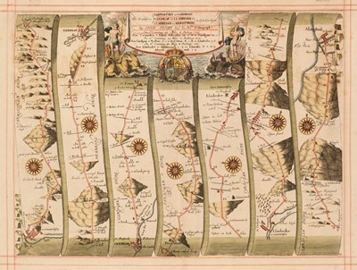 Lot 132 - Ogilby (John). A collection of 15 road maps, 1676 [or later]