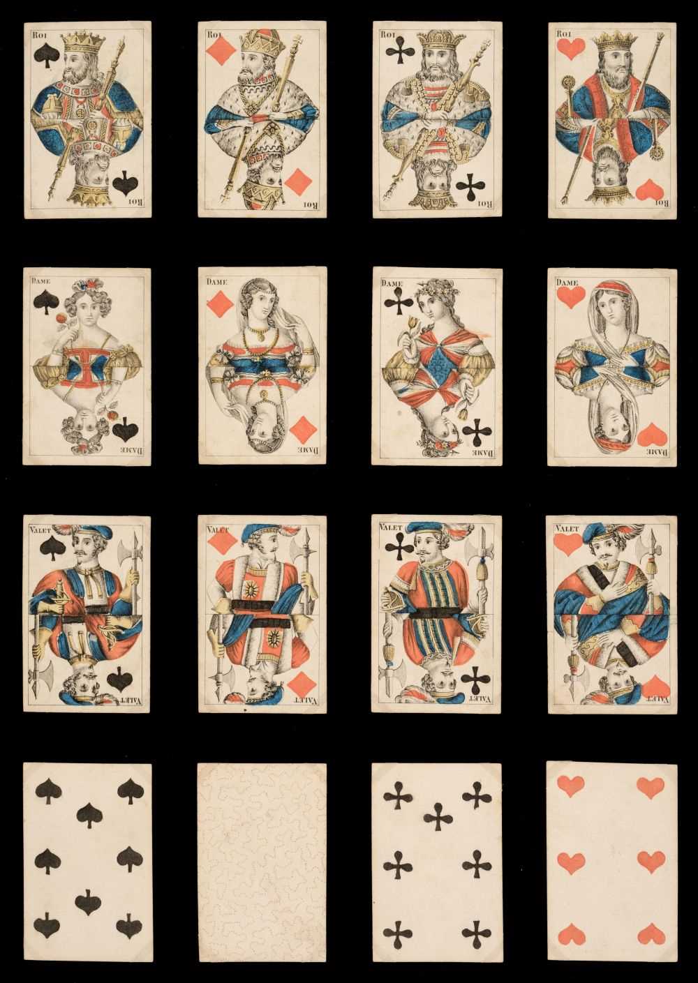 Lot 250 - German playing cards. Mecklenburg type patten, Rostok: J. G. Tiedemann, circa 1830, & 1 other