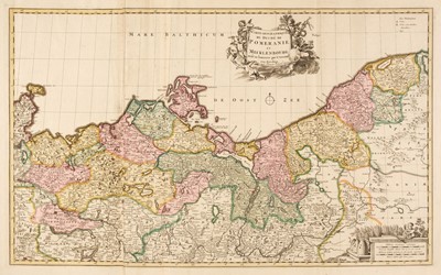 Lot 142 - Pomerania. Visscher (Nicholas)...,La Duche de Pomeranie et Mecklenbourg..., P. Schenk, circa 1750