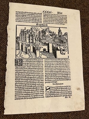 Lot 144 - Schedel (Hartman). Anglie Provincia, 1493