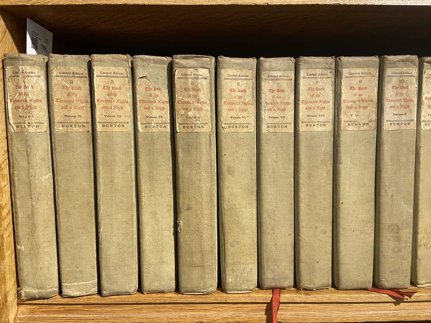 Lot 199 - Burton (Richard Francis). The Book of a Thousand Nights and a Night, 17 volumes