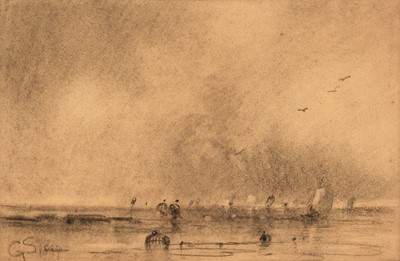 Lot 87 - G. S. Fishing Boats in a Squall, 1887