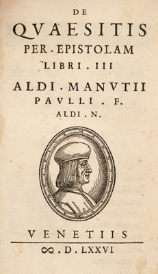 Lot 248 - Manutius (Aldus). De Quaesitis per epistolam, libri III, 1576