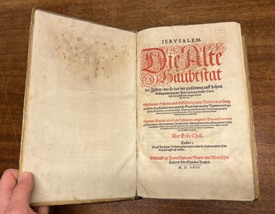 Lot 240 - Reissner (Adam). Jerusalem, die alte Haubtstat der Juden, 2 vols. in one, 1563