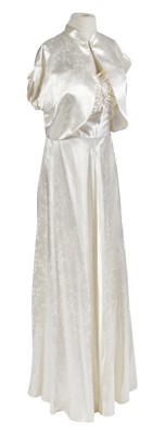 Lot 652 - Wedding dress. A two-piece 1940s wedding dress, & other garments