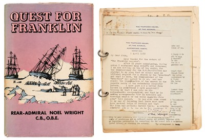 Lot 9 - Franklin Expedition. Ephemera from Rear-Admiral Noel Wright to Commander John Minter, 1952-65