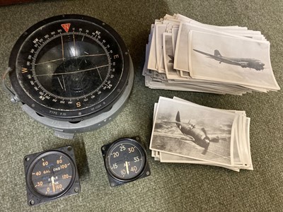 Lot 337 - Aircraft Instruments. WWII rear tank fuel gauge circa 1943 and other items