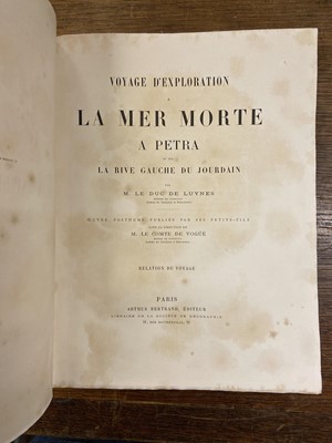 Lot 23 - Luynes (Honoré Théodore). Voyage d'exploration à la mer Morte, à Petra, 4 volumes, 1868-74