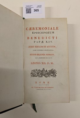 Lot 365 - Italian Armorial Binding. Caeremoniale Episcoporum Benedicti Papae XIV..., 1824