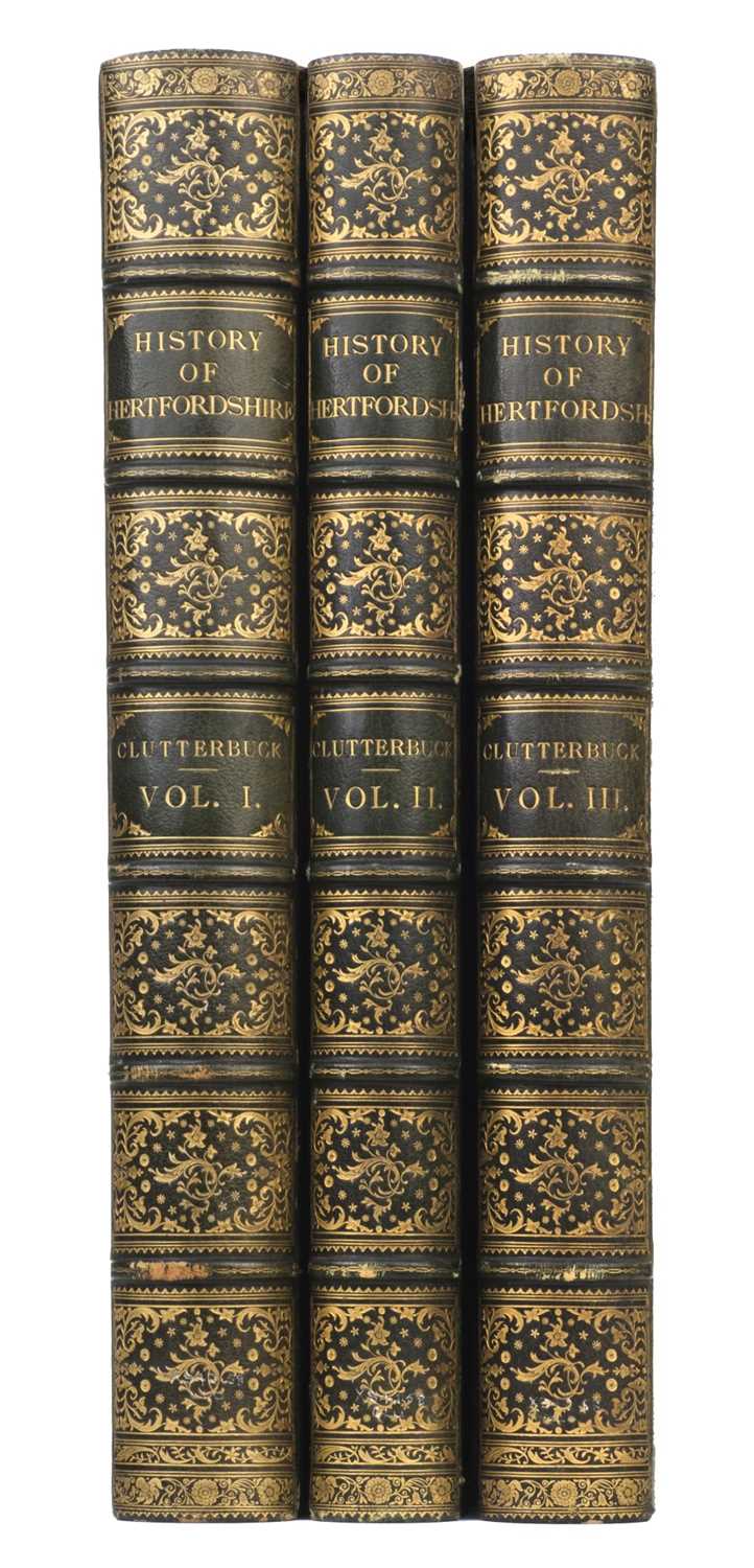 Lot 50 - Clutterbuck (Robert). The History and Antiquities of the County of Hertford, 1st edition, 3 volumes, 1815-27