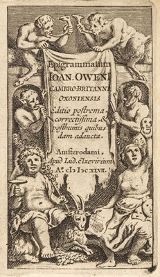 Lot 283 - Owen (John). Epigrammatum Ioan. OwenI. Cambro-Britanni Oxonensis, editio postrema, 1647