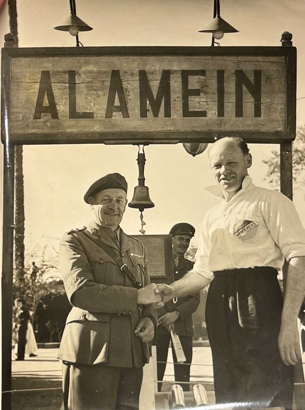 Lot 218 - Montgomery (Bernard Law, 1887-1976). A photograph of Montgomery and FIFA president Stanley Rous