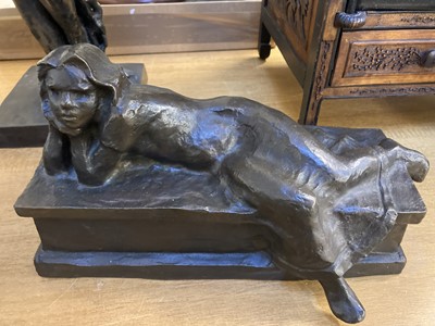 Lot 432 - Sculptures. Laing (Gerald), bronze modelled as a recumbent female, signed and dated 1939