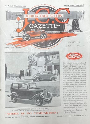 Lot 213 - Junior Car Club. Gazette, 46 original issues (nos. 164-209), For Private Circulation only, 1936-1939