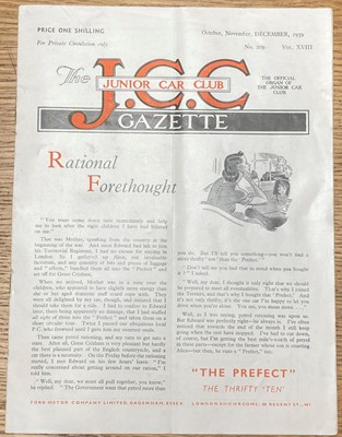 Lot 213 - Junior Car Club. Gazette, 46 original issues (nos. 164-209), For Private Circulation only, 1936-1939