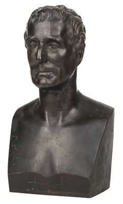 Lot 552 - Duke of Wellington. A Regency bronze half bust of the Duke of Wellington by George Gammond Adams
