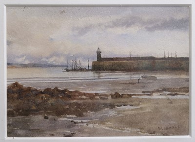 Lot 128 - Langley (William, 1852-1922). Old Newlyn Quay