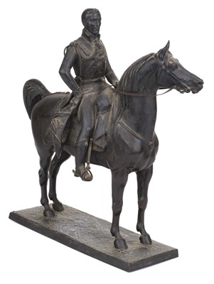Lot 556 - Duke of Wellington. A Victorian equestrian bronze, Duke of Wellington after Baron Carlo Marochetti