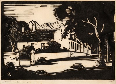 Lot 341 - Pierneef (Jakob Hendrik, 1886-1957). Bolandse Plaas, Krommerivier, 1925, linocut on japan