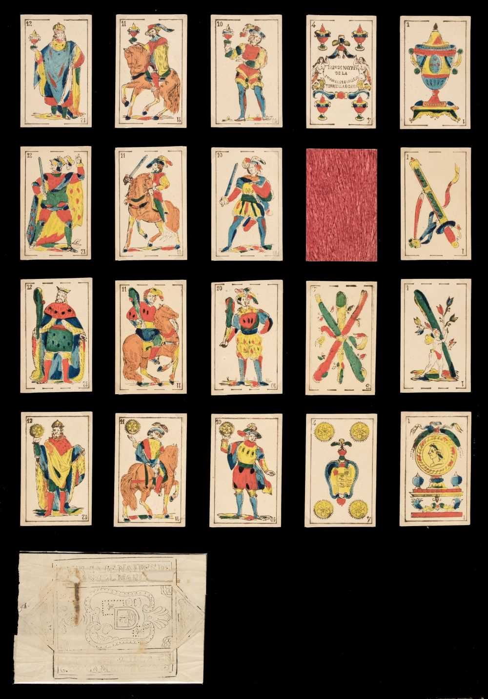 Lot 259 - Spanish playing cards. Garcia-type Pattern, Torrecilla: Señora Pinillos de Vallejo, circa 1855