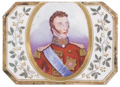 Lot 550 - Duke of Wellington. A George III period porcelain plaque, unmarked but probably Worcester circa 1820