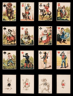 Lot 257 - German transformation playing cards. Jeanne l'Hachette type pack, Darmstadt: M. Frommann, c.1870